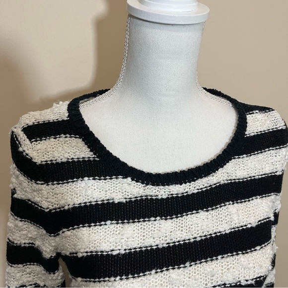 Anthropologie Knitted & Knotted Striped Peplum Hem Sweater - Picture 5 of 16